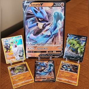 Pokemon cards- Lucario V Jumbo & Regular, Wyrdeer, Lucario, Tyranitar V, Tyranit